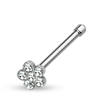 PIERCING KOLCZYK DO NOSA KWIATEK KRYSZTAŁKI