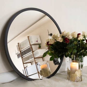 ЧЕРНОЕ КРУГЛОЕ НАСТЕННОЕ ЗЕРКАЛО В РАМКЕ 60 СМ LOFT