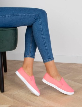 TRAMPKI RÓŻOWE TENISÓWKI NEON SLIP ON 38