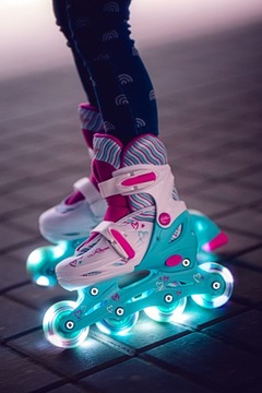 Роликовые коньки Регулируемые роликовые коньки 4в1 RAVEN Loret 27-30 LED Wheels