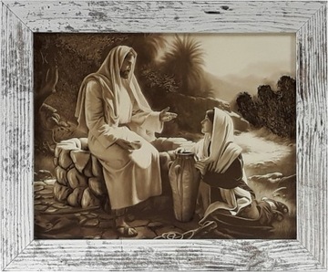 OBRAZ 25x30 JEZUS CHRYSTUS NAKRAPIANA RAMA