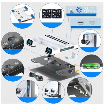 STOJAK STACJA DOKUJĄCA ŁADOWARKA PADÓW PODSTAWKA CHŁODZĄCA STACJA DO PS5