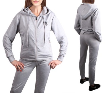 DRES DAMSKI SPODNIE+BLUZA kaptur 251 szary L/XL