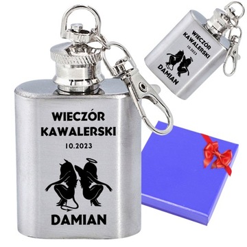 Brelok Mini Piersiówka Kawalerski Do Kluczy Paska + Grawer Gratis