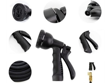 ГИБКИЙ САДОВЫЙ ШЛАНГ, ПИСТОЛЕТ, СОЕДИНИТЕЛИ, РУЧКА-КРЮК, ПРЕМИУМ 30м