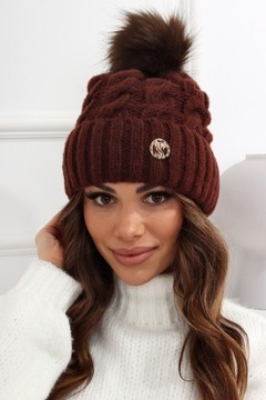 ШАПКА ЗИМНЯЯ ЖЕНСКАЯ, ТЕПЛАЯ, С ПОМПОНОМ, ЦВЕТНАЯ