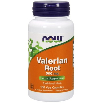 NOW Valerian Root 500mg 100vegcaps WALERIANA SEN MENOPAUZA SKURCZE MIĘŚNI