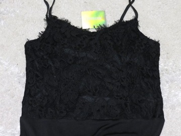 Missguided Black Lace Overlay Bodysui body 36-TRx2