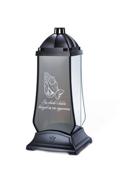 LAMPION LUSTRZANY CZARNY Z LUSTREM WYSOKI ZNICZ