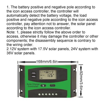 Kontroler ładowania słonecznego Regulator PWM rozładowania fotowoltaicznego 12?24V