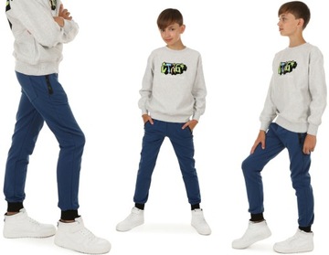 Spodnie dresowe dla chłopca - 158 JEANSOWY