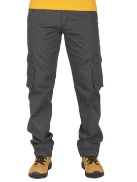 Spodnie męskie bojówki W:38 100 CM robocze szare