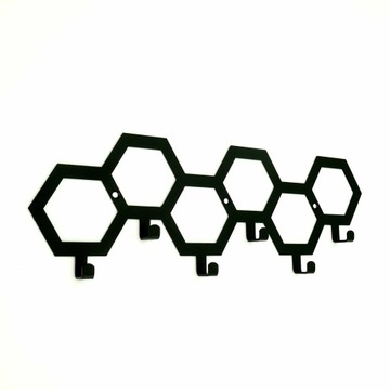 WIESZAK ŚCIENNY NA KLUCZE I UBRANIA Hexagon 30 cm