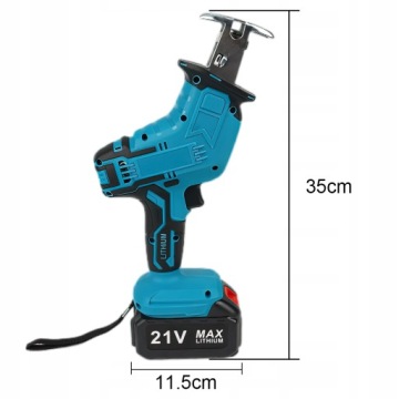 Аккумуляторная сабельная пила 21 В с 8 полотнами и кейсом для транспортировки