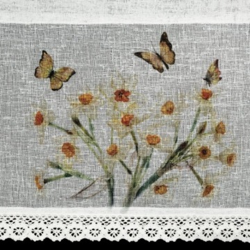 Шторная сетка занавеска FLORA 60х150 см кружево нарциссы