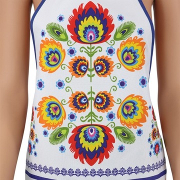 Fartuch kuchenny łowicki niebieski