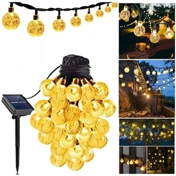 GIRLANDA LAMPKI OGRODOWE SOLARNE 100LED 12M