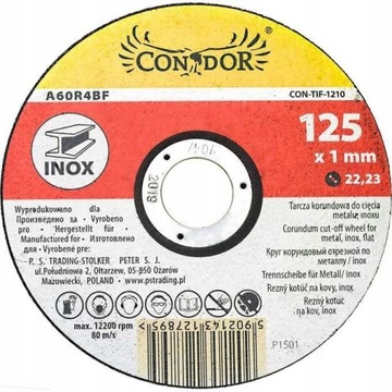 Tarcza do cięcia metalu Condor CON-TMF-1216 125 mm