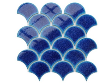 MOZAIKA CERAMICZNA RYBIA ŁUSKA DEEP BLUE