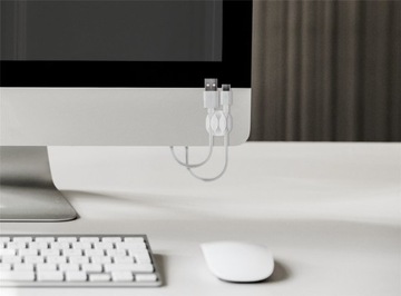 Organizer kabli - zestaw 5 szt. biały