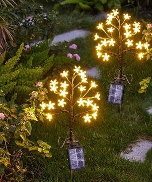 2X СОЛНЕЧНЫЕ ЦВЕТОЧНЫЕ СВЕТИЛЬНИКИ САДОВЫЕ СОЛНЕЧНЫЕ ЛАМПЫ, УСТАНОВЛЕННЫЕ НА УЛИЦЕ