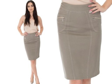 SPÓDNICA BAWEŁNA ZAMEK (38-52) 4 KOLORY r.48