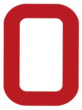 LITERA NA ŻAGIEL ''O'' CZERWONA 01731