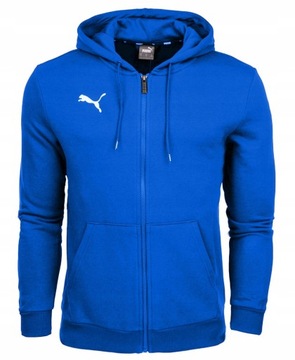 3163 BLUZA MĘSKA PUMA ROZPINANA Z KAPTUREM BAWEŁNIANA SPORTOWA BLUE S