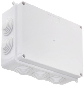 PUSZKA ELEKTRYCZNA INSTALACYJNA POŁĄCZENIOWA Z DŁAWNICAMI IP65 20 x15.5 cm