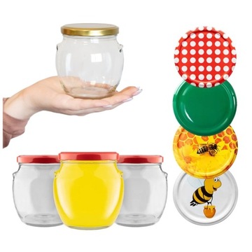 5X Słoik Amfora 520 ml DŻEM PRZETWORY+ WIECZKO