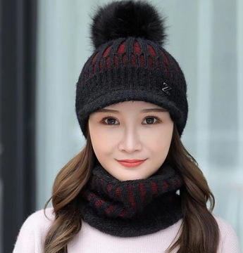 ЗИМНИЙ КОМПЛЕКТ, ШАПКА С ПОМПОМ, ЮБКА