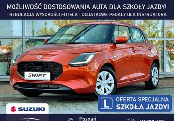Suzuki Swift VI Hatchback Facelifting 1.2 DualJet SHVS 83KM 2025 Suzuki Swift Premium 1.2 mild Hybrid 5 MT Flame Orange Pearl NAUKA JAZDY L