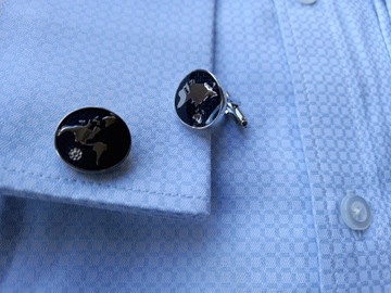 Spinki do mankietów EXC Mapa Mapy Świata dla podróżnika Globus Kula Ziemska