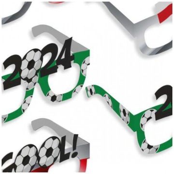 OKULARY papierowe PIŁKA NOŻNA piłkarskie URODZINY mistrzostwa EURO 2024