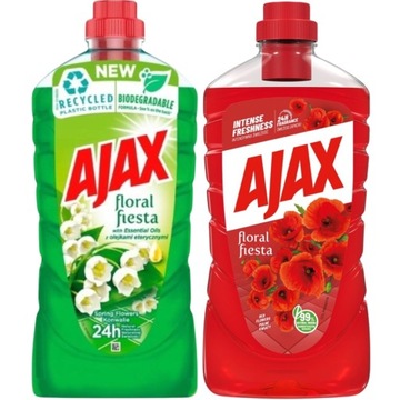 Ajax Płyn Do Podłóg Uniwersalny Mix Zapachów Floral Fiesta do Mycia 2x1L