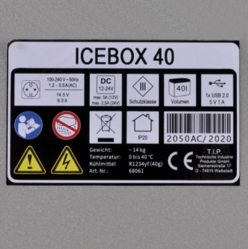 ХОЛОДИЛЬНИК ТУРИСТИЧЕСКИЙ МОРОЗИЛЬНИК 12В 24В 230В -20°C