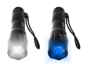 ТАКТИЧЕСКИЙ ФОНАРЬ CREE LED ZOOM ПОИСК С УФ