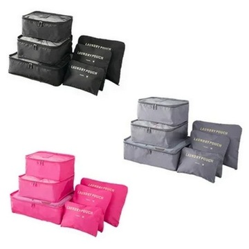 ДОРОЖНЫЙ ОРГАНАЙЗЕР ДЛЯ ЧЕМОДАНА СУМКИ НАБОР ЧЕХОЛОВ 6 шт. ОДЕЖДА ОБУВЬ КОСМЕТИКА