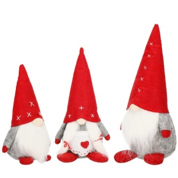 ŚWIĄTECZNE SKRZATY GNOMY KRASNALE ZESTAW 3 SZT
