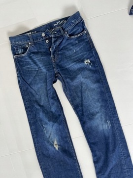 GAP straight dziury męskie spodnie jeans W28L32