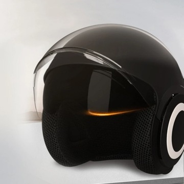 Открытый шлем для скутера, мотоциклетный козырек с двойными линзами