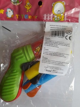 GUMOWY PISTOLET NA PIANKOWĄ AMUNICJĘ zabawka