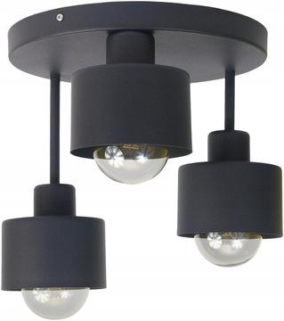 LAMPA PLAFON 30 CM GRAFITOWY SUFITOWY TUBA NAIROBI ŻYRANDOL KOLORY LED E27