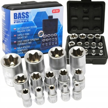 BASS ZESTAW NASADEK TORX NASADKI GWIAZDKI E4-E24