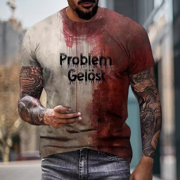 Хэллоуин футболка мужская повседневная блузка с круглым вырезом всплеск крови