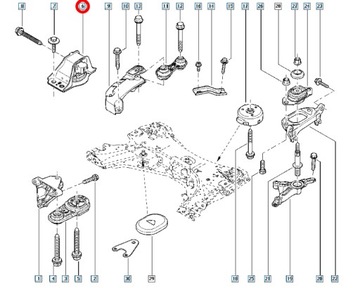 ULOŽENÍ MOTORU MEGANE II 1.9 DCI 2.0 PRAVÁ ORIG.