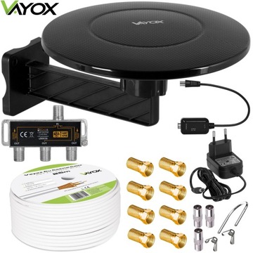 ANTENA DVB-T2 DIGITAL360 MUX8 LTE ZESTAW 3TV VAYOX