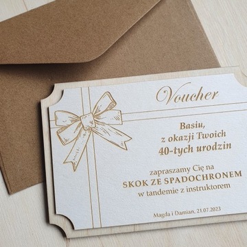 personalizowany VOUCHER karta bon 1szt GRAWER