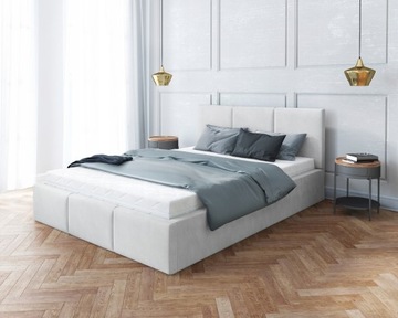 Łóżko tapicerowane z zagłówkiem pojemnikiem STELAŻ 140x200 RÓŻNE KOLORY