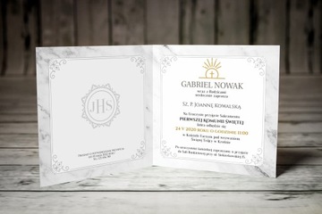 Приглашение на первое причастие с фотографией + бесплатный конверт